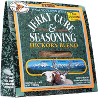 Hi Mountain Jerky Seasoning And Cure Kit | Low Sodium Hickory Blend | Create Savory Homemade Beef Jerky | Great For Beef, Deer, Elk, & Venison | Mix Will Season Up To 15Lbs. Of Meat (1 Box)