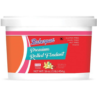 Bakerpan Premium Rolled Pink Fondant For Cake Decorating - 1 Pound, Vanilla Flavor