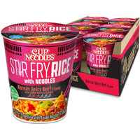 Nissin Cup Noodles Stir Fry Rice With Noodles, Spicy Beef Flavor, 2.68 Ounce (Pack Of 6)