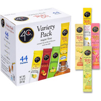 4C Powder Drink Mix Packets, Iced Tea Variety 1 Pack, 44 Count, Singles Stix On The Go, Refreshing Sugar Free Water Flavorings