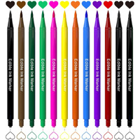 Jewem Edible Markers For Cookie Decorating,12Pcs Ultra Fine Tip(0.5Mm) Food Coloring Pens, Upgrade Double Side Food Grade Pens For Decorating Fondant Cakes,Easter Eggs,Frosting,Macaron