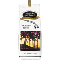 Hawaiian Isles Macadamia Creme Flavored, Light Roast Ground Coffee, Roasted With Aloha - 8 Ounce Bag