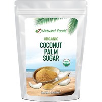 Organic Coconut Palm Sugar - Great For Desserts, Baking, Coffee, Tea, Oatmeal, & More - Unrefined, Vegan, Gluten Free, Non Gmo, & Kosher - 1 Lb