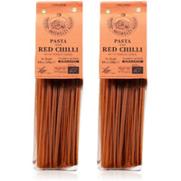 Morelli Red Chilli Linguine Pasta - Red Pepper Pasta With Wheat Germ - Italian Pasta From Italy - Naturally Flavored Pasta - Gourmet Pasta - Non Gmo - Organic - 8.8Oz (250G) - Pack Of 2