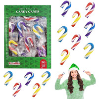 Fruidles Christmas Candy Canes Mini's Suckers, Multicolored Fruity Flavor, Individually Wrapped, 2"" Inch, Net Wt 4.42Oz (125G), 50-Pack