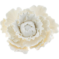 Global Sugar Art Premium Peony Sugar Cake Flower, White, Large, 1 Count By Chef Alan Tetreault