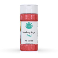 Ocreme Sanding Sugar For Cookie Decorating - Eye-Catching Red Sugar Crystals For Unique Cake Toppings - Extra Sugar For Cake Toppings, Cupcakes And Cookies - Ideal Decoration Solution - 4 Ounce, Red