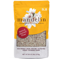 Mandelin Grower Direct Pure Natural Almond Flour With Skin (5 Lb), Non-Gmo, Gluten Free, Vegan, Keto, Plant Based Diet Friendly, Kosher For Passover, Every Batch Tested For Quality