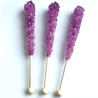 Classic Rock Candy Sticks, Sugar Rock Crystal Lollipops, Individually Wrapped (Pack Of 12, Grape Purple)