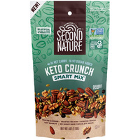 Second Nature Keto Crunch Smart Snack Mix, 4 Oz Individual Snack Packs (Pack Of 6) - Certified Keto Gluten Free Snack - No Sugar Added Dark Chocolate And Nut Trail Mix, Ideal For Travel Snacks