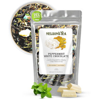 Nelson's Tea - White Chocolate Peppermint - Loose Leaf Tea - Green Tea, White Tea, Peppermint, Safflower, Whitechocolate, And Mint Chocolate - 4 Oz.