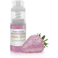 Tinker Dust - Pink Rose (4G, 1X Mini Pump) Edible Glitter For Desserts, Beverages, Cupcakes, Cake Pops And Cookies By Bakell