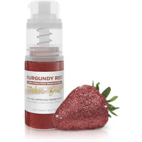 Tinker Dust - Burgundy Red (4G 1X Mini Pump) Edible Glitter For Desserts, Beverages, Cupcakes, Cake Pops And Cookies By Bakell