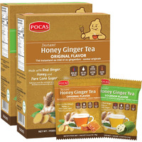 Pocas Honey Ginger Tea Variety Set - Instant Tea Powder Packets, Ginger Honey Crystals Tea, Original & Soursop Flavors, Non-Gmo/Gluten Free/Caffeine Free Tea, 20 Count (Pack Of 2)
