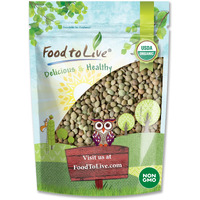 Food To Live Organic Whole Green Lentils, 1 Pound - Non-Gmo, Dried Raw Beans, Sproutable, Vegan, Kosher, High In Folate, Dietary Fiber, Protein, No Soaking Required, For Soups, And Veggie Burgers