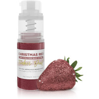 Tinker Dust - Christmas Red (4G, 1X Mini Pump) Edible Glitter For Desserts, Beverages, Cupcakes, Cake Pops And Cookies By Bakell