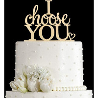 I Choose You Wedding Cake Topper For Wedding/Engagement/Marriage Party Decorations, Mirror Gold Acrylic