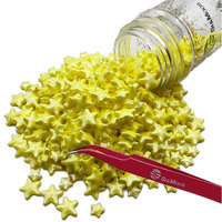 Se Si&Moos Yellow Star Sprinkles Yellow Edible Stars Yellow Stars Cake Decorations Star Cake Topper Large And Small Yellow Star Sprinkles For Decorating Cakes,Cupcakes 3 Oz With Tweezers