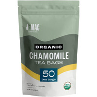 J Mac Botanicals Organic Chamomile Tea Bags (50 Tea Bags) Certified Organic, Eco-Conscious Tea Bags