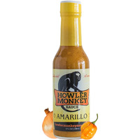 Howler Monkey Sauce Amarillo - Panama Style Hot Sauce - Gluten-Free, No Carbs, Low Sodium - No Thickeners, Preservatives, Or Added Sugars -Burn That Turns Into A Blast Of Flavors - 1-Pack 5Oz Bottle