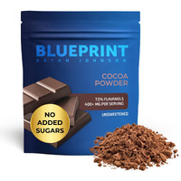 Blueprint Bryan Johnson Non Dairy Cocoa Powder - 7.5% Flavanols, 100% Pure Cocoa, Low Fat Unsweetened Cocoa, Undutched, Keto Friendly, Great For Baking & Cooking, Tested For Heavy Metals (12 Ounces)
