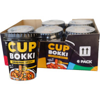 Cupbokki Korean Tteokbokki Rice Cakes, Spicy Flavor, 6 Pack - Authentic Spicy Korean Rice Cake Jjajang From The Korean Bros (???)