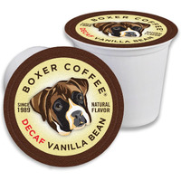Boxer Coffee 52 Count Decaf Vanilla Bean Swiss Water Process Natural Flavoring Single-Serve Cups Pods Specialty Grade Gourmet Artisan Coffee, Keurig K-Cup 2.0 Compatible