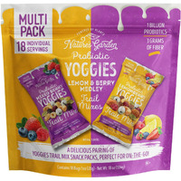 Nature's Garden Probiotic Yoggies Multi Pack, 18 Pack (Lemonberry Yoggies 9X1 Oz +Mixed Berry Yoggies 9X1 Oz), Trail Mixes, Lemonberry And Mixed Berry Yogurt Covered Snack, High Fiber, Delicious Real Fruit Pieces, No Artificial Ingredients, Snacks Variety Pack