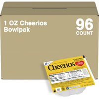 Cheerios Cereal Single Serve Bowl, Heart Healthy Breakfast Cereal, Gluten Free Cereal With Whole Grain Oats, 1 Oz, 96 Count