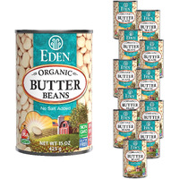 Eden Organic Butter Beans, (Baby Lima Beans), No Salt Added, Usa Grown, Non Gmo, 15 Oz (12-Pack)