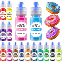 Food Coloring Cake Decorating Set - 16 Vibrant Color Food Grade Food Dye Liquid Edible Tasteless Concentrated Neon Icing Colors For Baking Macaron Frosting Fondant Cookie-6 Ml/Bottles