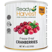 Ready Harvest Cranberries Dried Fruit Freeze-Dried Fruit, Unsweetened, Freeze-Dried Food Pantry Staples Survival Food, Bug Out Bag Backpack, Camping Essentials, #10 Can | 25-Year Shelf Life 170G