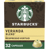 Starbucks By Nespresso Vertuo, Veranda Blend, Blonde Roast Coffee, 32-Count Coffee Pods, Brews 7.8 Oz.