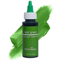 Chefmaster Leaf Green Liqua-Gel Food Coloring | Vibrant Color | Professional-Grade Dye For Icing, Frosting, Fondant | Baking & Decorating | Fade-Resistant | Easy-To-Use | Made In Usa | 2.3 Oz