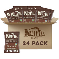 Kettle Brand Potato Chips, Sea Salt Kettle Chips, Snack Bag 1.5 Oz (Pack Of 24)