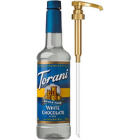 Torani Sugar Free Coffee Syrup, White Chocolate Flavored Syrup For Drinks, Zero Calorie, Pump Included, 25.4 Fl Oz