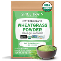Usda Organic Wheatgrass Powder (10Oz) Rich Green Powder - Lab Tested | 100% Whole Leaf | Gluten Free, Non-Gmo | No Sugar, No Artificial Ingredients | Resealable Ziplock Pouch