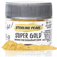 The Sugar Art - Sterling Pearl - Edible Shimmer Powder For Decorating Cakes, Cupcakes, Cake Pops, & More - Dust On Shine & Luster To Sweets - Kosher, Food-Grade Coloring - Super Gold - 2.5 Grams