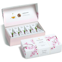 Tea Forte Cherry Blossom Organic Green Tea, Petite Presentation Box Tea Sampler Gift Set With 10 Handcrafted Pyramid Tea Infusers