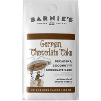 Barnie's Coffee Tea Co. German Chocolate Cake Ground Coffee With Decadent Coconut, Chocolate And Hazelnut Cake Flavor, Medium Roasted Arabica Coffee Beans, 12 Oz Bag, 1 Count (Pack Of 1) (54105)