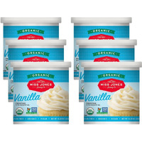 Miss Jones Baking Organic Buttercream Frosting, Perfect For Icing And Decorating, Vegan-Friendly: Vanilla (Pack Of 6)