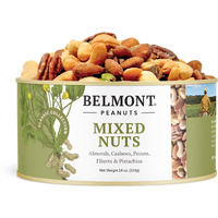 Belmont Peanuts Gourmet Sea-Salted Mixed Nuts, 18 Oz (1 Pack) - Cashews, Almonds, Pecans, Filberts, Pistachios - Only 7 Simple Ingredients, No Preservatives - A Premium, Salty, Crunchy Snack
