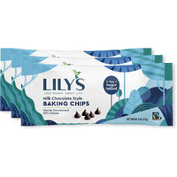 Lily's Milk Chocolate Style No Sugar Added Baking Chips, Gluten Free, Bulk, 9 Oz Bags (3 Pack)