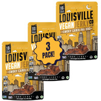 Louisville Vegan Jerky - Sweet & Smoky Carolina Mustard Bbq Vegan Meat - Lip-Smacking Vegan-Friendly & Vegetarian Jerky - Non-Gmo Soy Protein, Gluten-Free High Protein Vegan Snacks - 3 Oz, 3 Pack