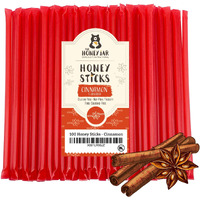 The Honey Jar Cinnamon Flavored Honey Sticks - Pure Honey Straws For Tea, Coffee, Or A Healthy Treat - One Teaspoon Of Flavored Honey Per Stick - Made In The Usa With Real Honey - (100 Count)