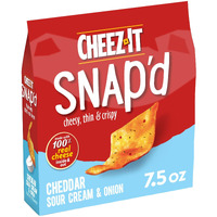 Cheez-It Snap'D Cheese Cracker Chips, Thin Crisps, Lunch Snacks, Cheddar Sour Cream And Onion, 7.5Oz Bag (1 Bag)