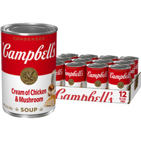 Campbell's Condensed Cream Of Chicken & Mushroom Soup, 10.5 Ounce Can (Pack Of 12)