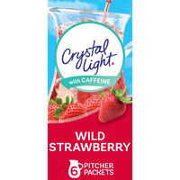 Crystal Light Sugar-Free Energy Wild Strawberry Low Calories Powdered Drink Mix 6 Count Pitcher Packets