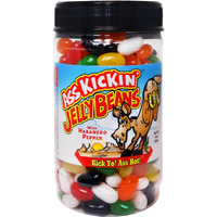 Ass Kickin Hot And Spicy Jellybeans With Habanero Pepper - 9 Oz Resealable Jar - Great For Easter Candy Or A Spicy Food Challenge - Try The Gourmet Spicy Jelly Beans Candy