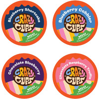 Crazy Cups Decaf Blueberry Coffee Pods Variety Pack, Decaf Magic Berries Hot Or Iced Flavored Hot Or Iced Coffee Pods, Single Serve Recyclable Pods Compatible With Keurig K Cup Brewers, 24 Count